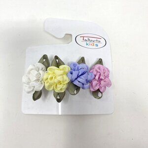 Vintage Talbots Kids Hair Clip 4 Pastel Rosettes 3" Girls French Barrette